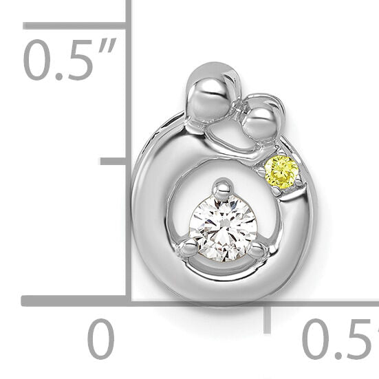 14k WG  1 Birthstone and Dia Mother/Child Chain Slide Semi-mount-PM10728/1W