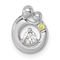 14k WG  1 Birthstone and Dia Mother/Child Chain Slide Semi-mount-PM10728/1W
