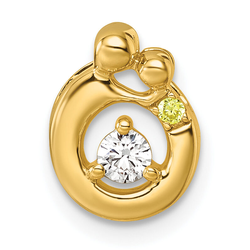 14k 1 Birthstone and Dia Mother/Child Chain Slide Semi-mount-PM10728/1Y