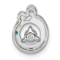 14k WG 2 Birthstone and Dia Mother/Child Chain Slide Semi-mount-PM10728/2W