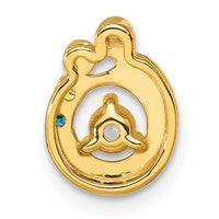 14k 2 Birthstone and Dia Mother/Child Chain Slide Semi-mount-PM10728/2Y