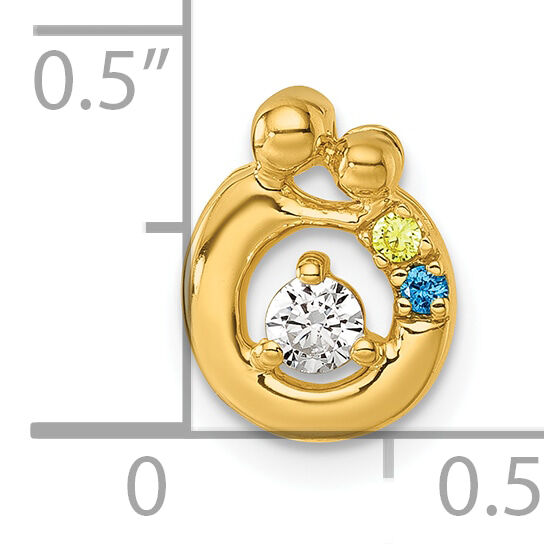 14k 2 Birthstone and Dia Mother/Child Chain Slide Semi-mount-PM10728/2Y