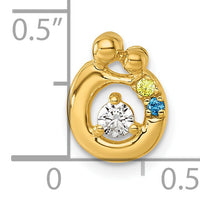 14k 2 Birthstone and Dia Mother/Child Chain Slide Semi-mount-PM10728/2Y