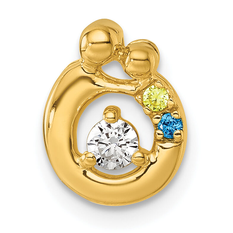14k 2 Birthstone and Dia Mother/Child Chain Slide Semi-mount-PM10728/2Y