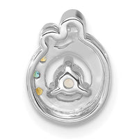 14k WG 3 Birthstone and Dia Mother/Child Chain Slide Semi-mount-PM10728/3W