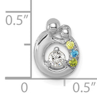 14k WG 3 Birthstone and Dia Mother/Child Chain Slide Semi-mount-PM10728/3W