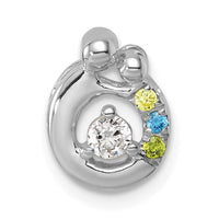 14k WG 3 Birthstone and Dia Mother/Child Chain Slide Semi-mount-PM10728/3W