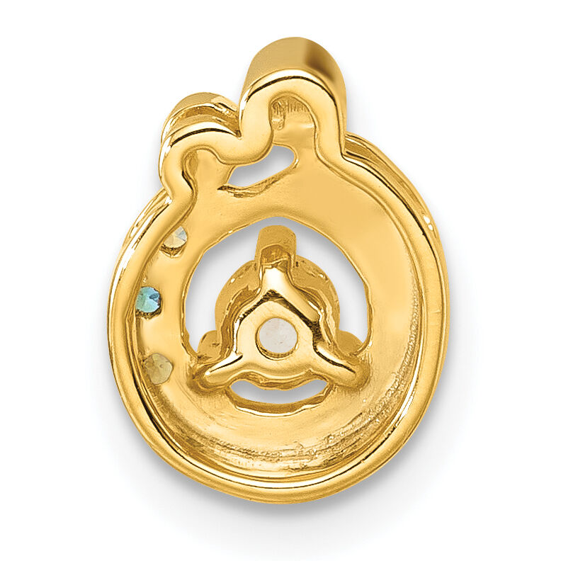 14k 3 Birthstone and Dia Mother/Child Chain Slide Semi-mount-PM10728/3Y