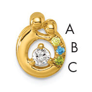 14k 3 Birthstone and Dia Mother/Child Chain Slide Semi-mount-PM10728/3Y