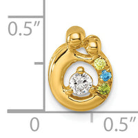 14k 3 Birthstone and Dia Mother/Child Chain Slide Semi-mount-PM10728/3Y