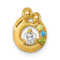 14k 3 Birthstone and Dia Mother/Child Chain Slide Semi-mount-PM10728/3Y