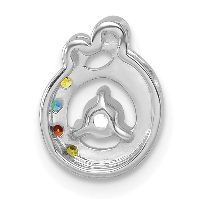 14k WG 4 Birthstone and Dia Mother/Child Chain Slide Semi-mount-PM10728/4W