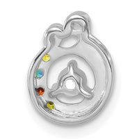 14k WG 4 Birthstone and Dia Mother/Child Chain Slide Semi-mount-PM10728/4W