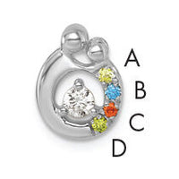 14k WG 4 Birthstone and Dia Mother/Child Chain Slide Semi-mount-PM10728/4W