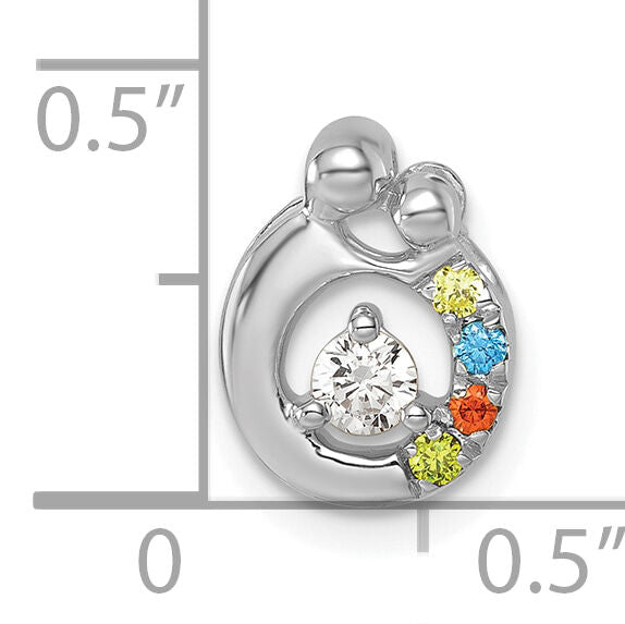 14k WG 4 Birthstone and Dia Mother/Child Chain Slide Semi-mount-PM10728/4W