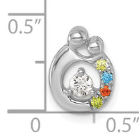 14k WG 4 Birthstone and Dia Mother/Child Chain Slide Semi-mount-PM10728/4W