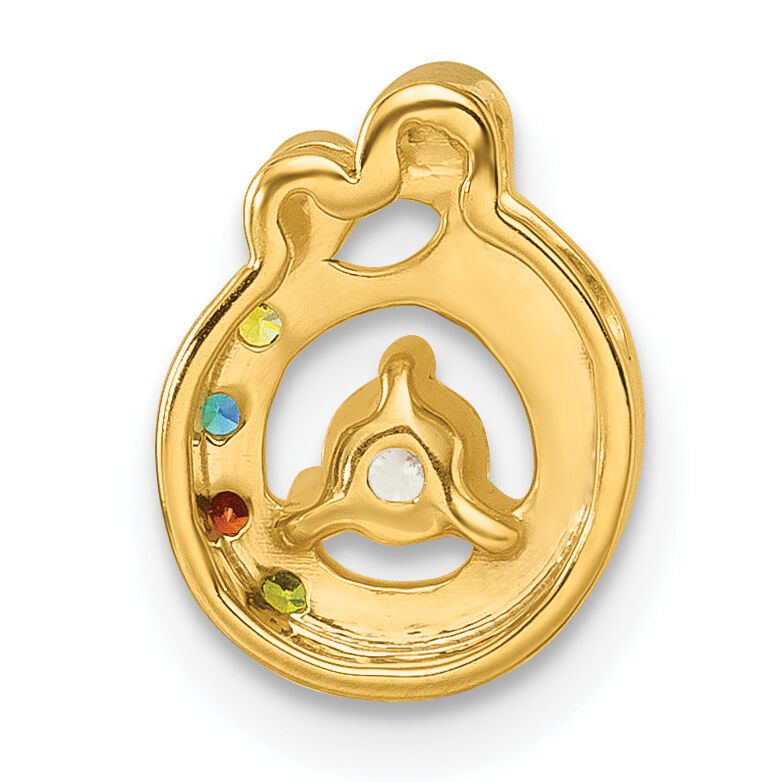14k 4 Birthstone and Dia Mother/Child Chain Slide Semi-mount-PM10728/4Y