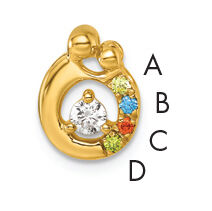 14k 4 Birthstone and Dia Mother/Child Chain Slide Semi-mount-PM10728/4Y