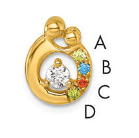 14k 4 Birthstone and Dia Mother/Child Chain Slide Semi-mount-PM10728/4Y