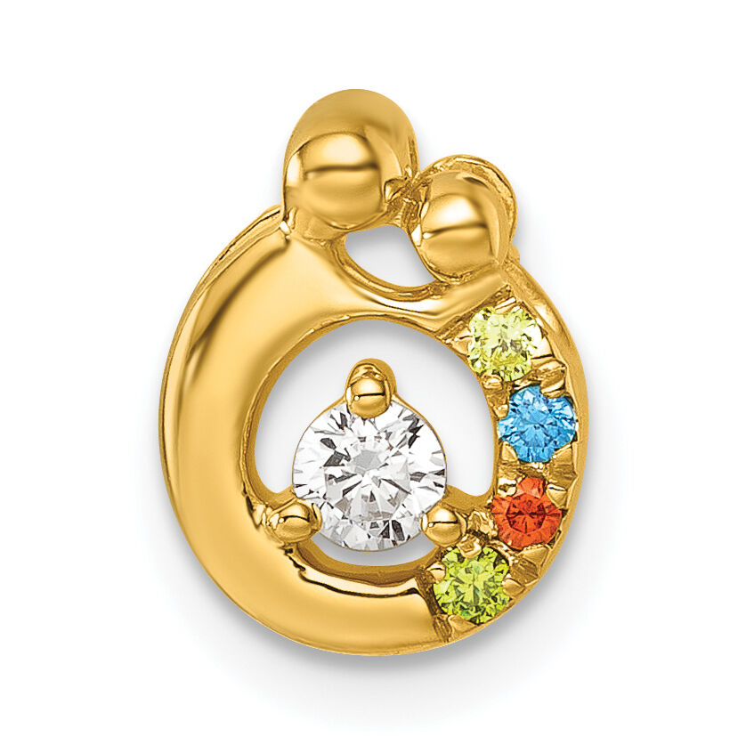 14k 4 Birthstone and Dia Mother/Child Chain Slide Semi-mount-PM10728/4Y