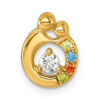 14k 4 Birthstone and Dia Mother/Child Chain Slide Semi-mount-PM10728/4Y