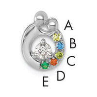 14k WG 5 Birthstone and Dia Mother/Child Chain Slide Semi-mount-PM10728/5W