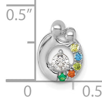 14k WG 5 Birthstone and Dia Mother/Child Chain Slide Semi-mount-PM10728/5W