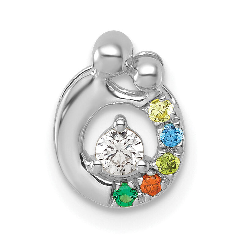14k WG 5 Birthstone and Dia Mother/Child Chain Slide Semi-mount-PM10728/5W