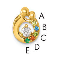 14k 5 Birthstone and Dia Mother/Child Chain Slide Semi-mount-PM10728/5Y