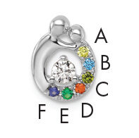 14k WG 6 Birthstone and Dia Mother/Child Chain Slide Semi-mount-PM10728/6W