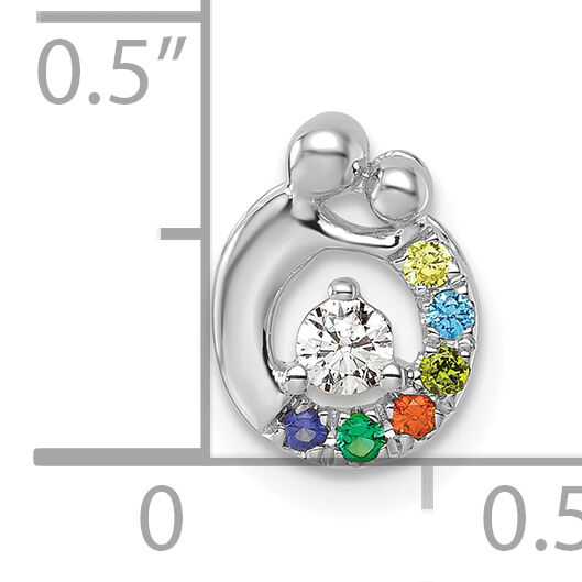 14k WG 6 Birthstone and Dia Mother/Child Chain Slide Semi-mount-PM10728/6W
