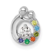 14k WG 6 Birthstone and Dia Mother/Child Chain Slide Semi-mount-PM10728/6W