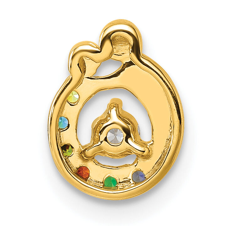 14k 6 Birthstone and Dia. Mother/Child Chain Slide Semi-mount-PM10728/6Y