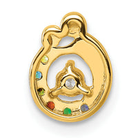 14k 6 Birthstone and Dia. Mother/Child Chain Slide Semi-mount-PM10728/6Y