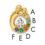 14k 6 Birthstone and Dia. Mother/Child Chain Slide Semi-mount-PM10728/6Y
