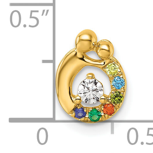 14k 6 Birthstone and Dia. Mother/Child Chain Slide Semi-mount-PM10728/6Y