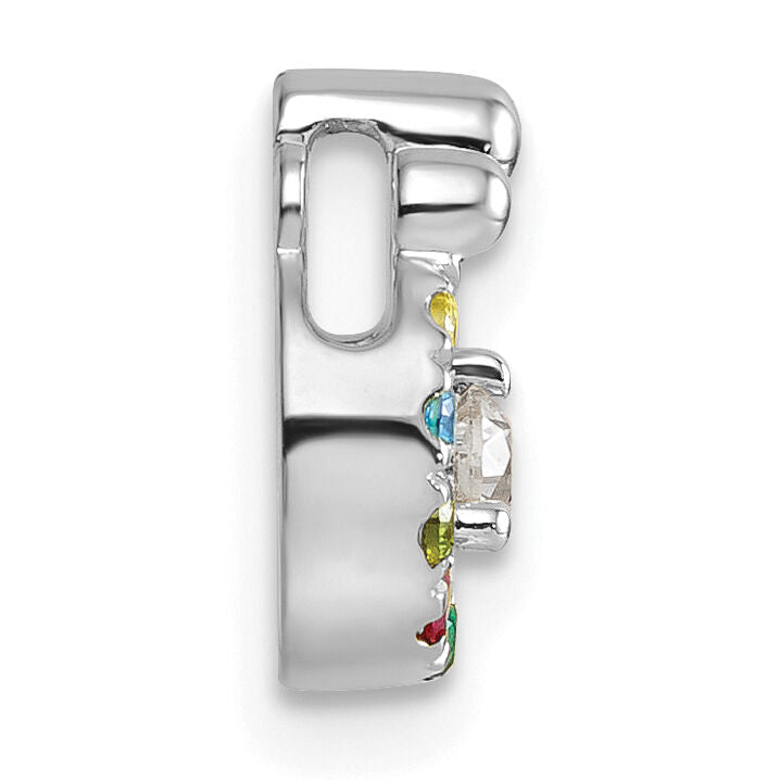 14k WG 7 Birthstone and Dia Mother/Child Chain Slide Semi-mount-PM10728/7W