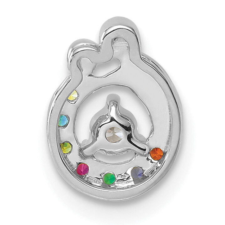 14k WG 7 Birthstone and Dia Mother/Child Chain Slide Semi-mount-PM10728/7W