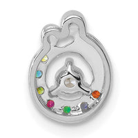 14k WG 7 Birthstone and Dia Mother/Child Chain Slide Semi-mount-PM10728/7W