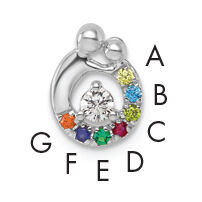 14k WG 7 Birthstone and Dia Mother/Child Chain Slide Semi-mount-PM10728/7W