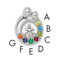 14k WG 7 Birthstone and Dia Mother/Child Chain Slide Semi-mount-PM10728/7W