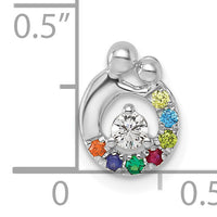 14k WG 7 Birthstone and Dia Mother/Child Chain Slide Semi-mount-PM10728/7W