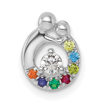 14k WG 7 Birthstone and Dia Mother/Child Chain Slide Semi-mount-PM10728/7W