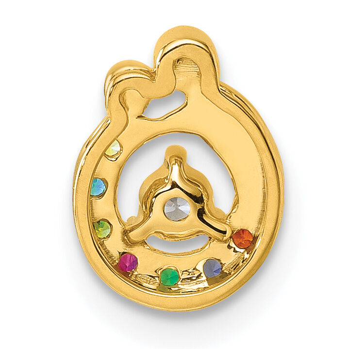 14k 7 Birthstone and Dia Mother/Child Chain Slide Semi-mount-PM10728/7Y