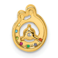 14k 7 Birthstone and Dia Mother/Child Chain Slide Semi-mount-PM10728/7Y