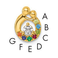 14k 7 Birthstone and Dia Mother/Child Chain Slide Semi-mount-PM10728/7Y