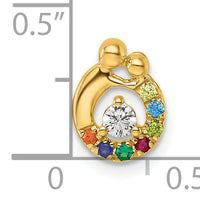 14k 7 Birthstone and Dia Mother/Child Chain Slide Semi-mount-PM10728/7Y