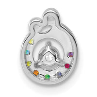 14k WG 8 Birthstone and Dia Mother/Child Chain Slide Semi-mount-PM10728/8W