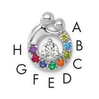14k WG 8 Birthstone and Dia Mother/Child Chain Slide Semi-mount-PM10728/8W