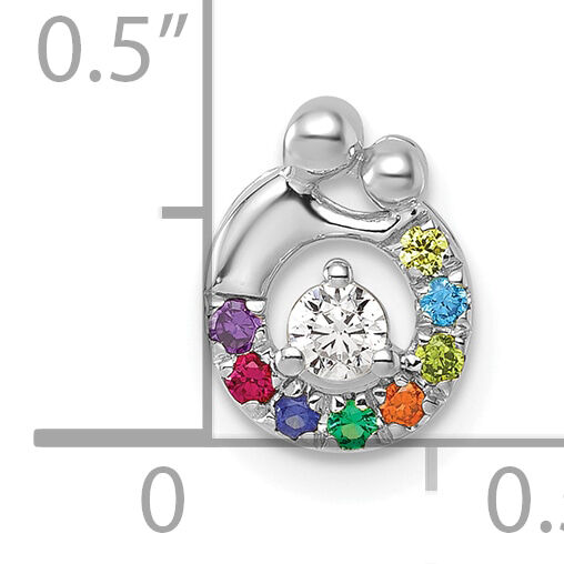 14k WG 8 Birthstone and Dia Mother/Child Chain Slide Semi-mount-PM10728/8W